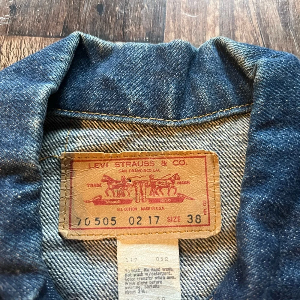 Vintage Levi's 70's 70505 0217 Type III Trucker Jacket Small e Sz 38 Made in USA - Picture 6 of 15